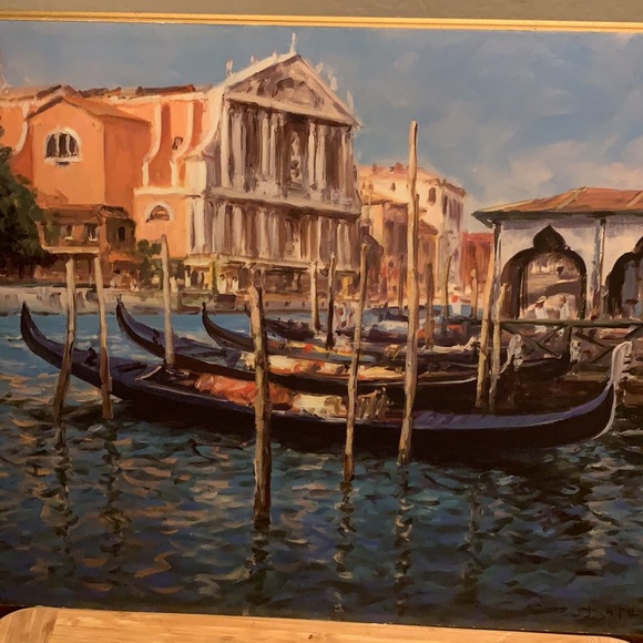 Gorgeous Italian gondola painting Made in Canada 16 tall by 20 wide - Picture 2 of 2